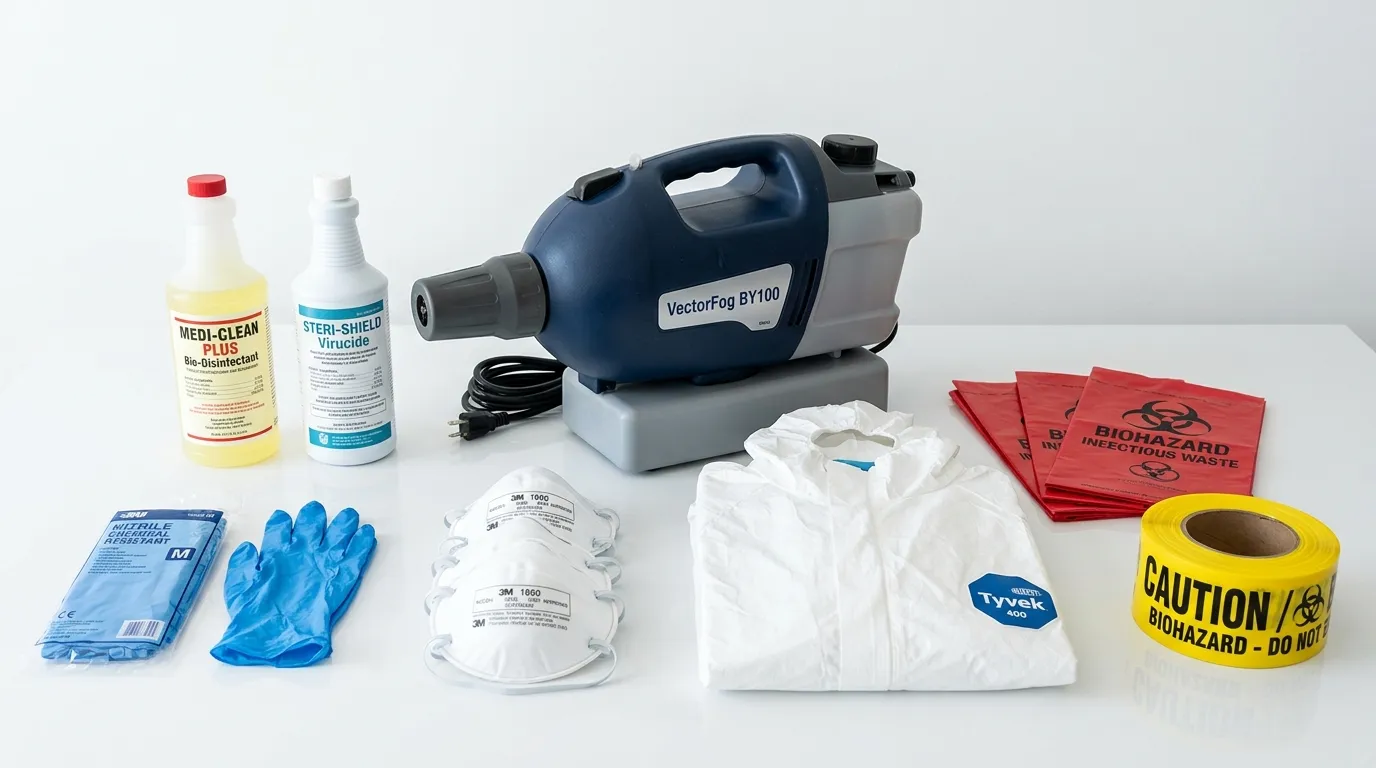 Professional biohazard remediation crew working in Hendersonville