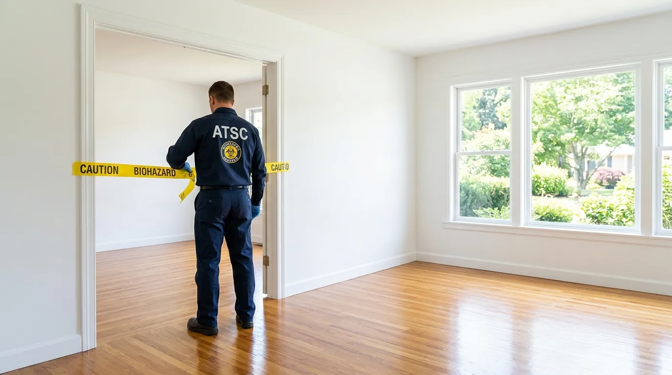 Certified biohazard cleanup crew performing Decomposition Cleanup in Hendersonville